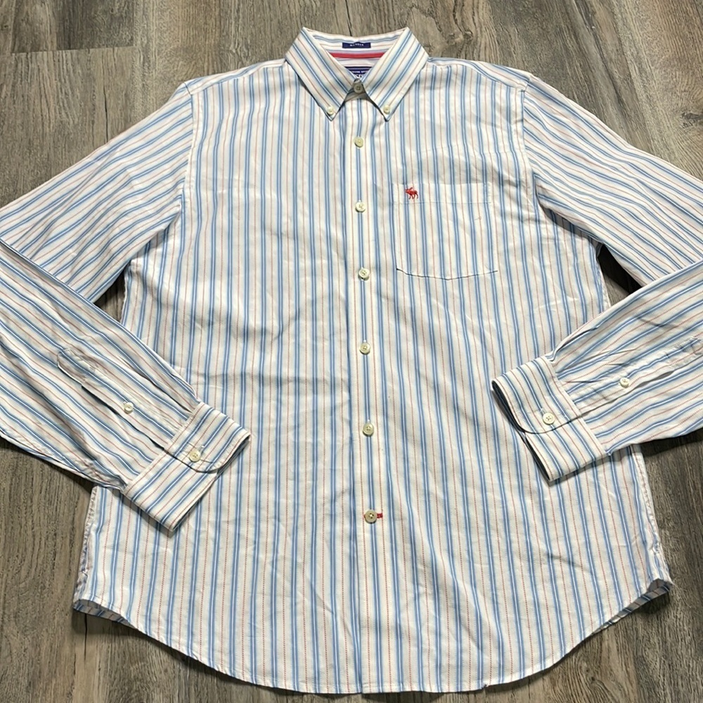 Abercrombie & Fitch Mens Muscle Button Down Shirt, Red, Blue, White, size XL